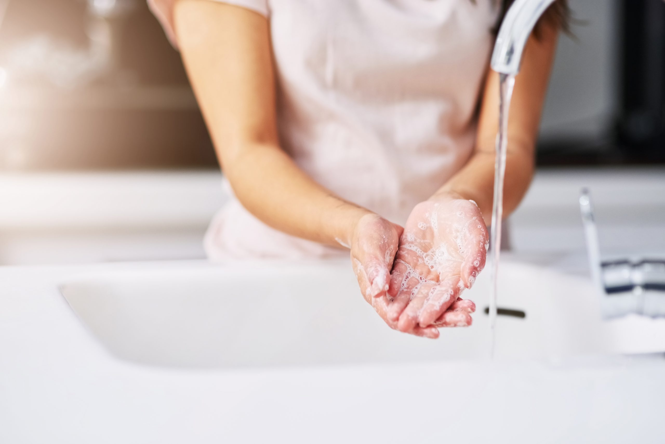 Person washing hands