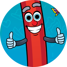 Smiling Pencil Round Icon