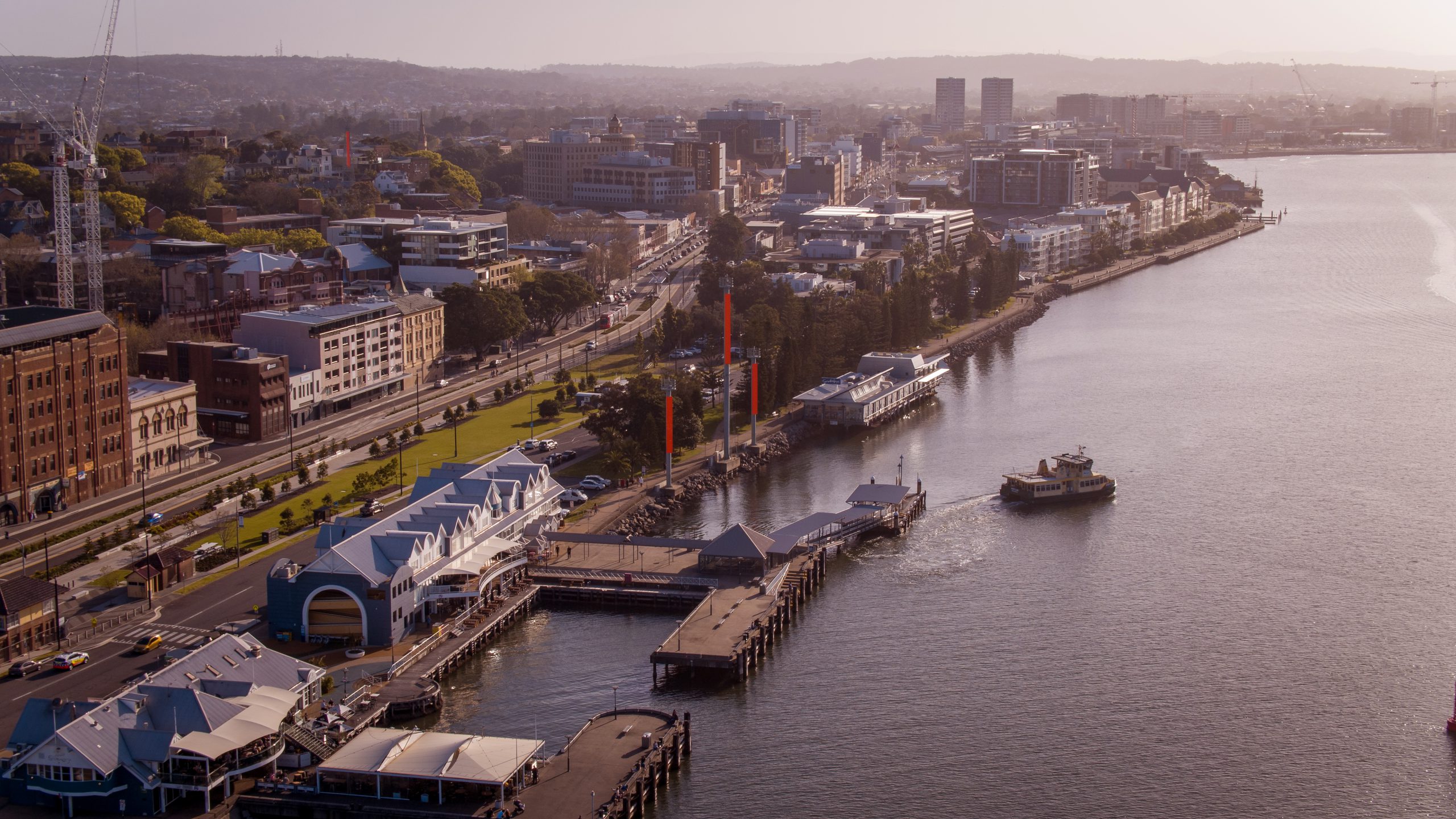 Aerial view of Newcastle Harbourr